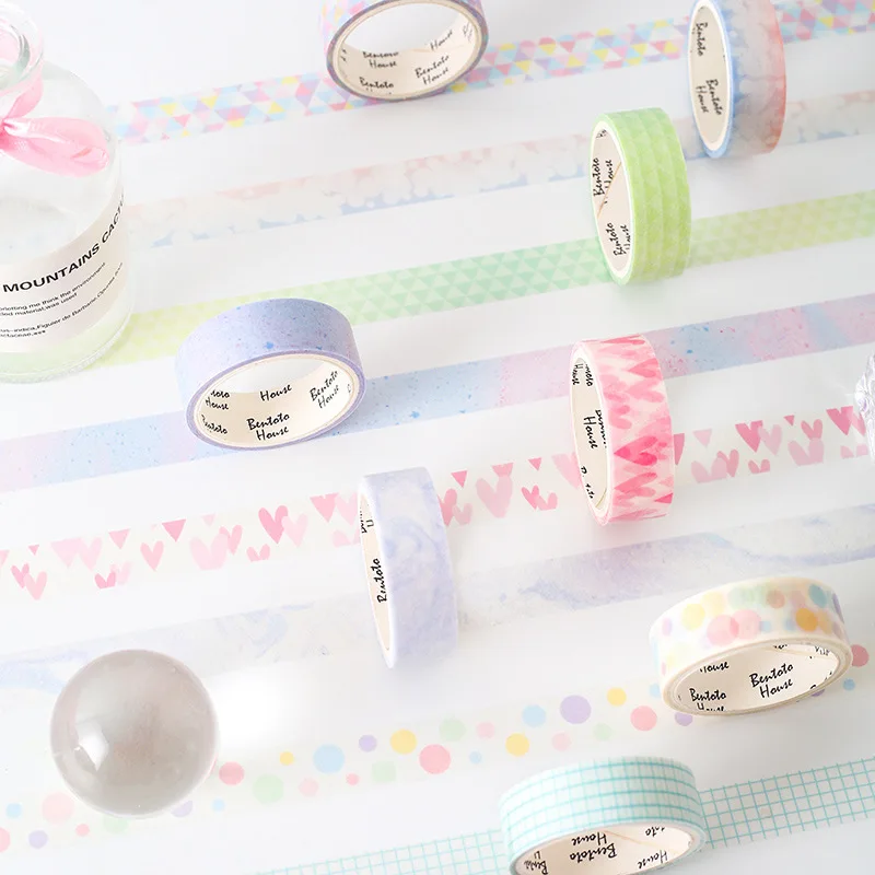 

10 sets/lot Cartoon Washi Tape DIY Japanese Paper Pearlescent series Decorative Adhesive Tape/Masking Tape Stickers