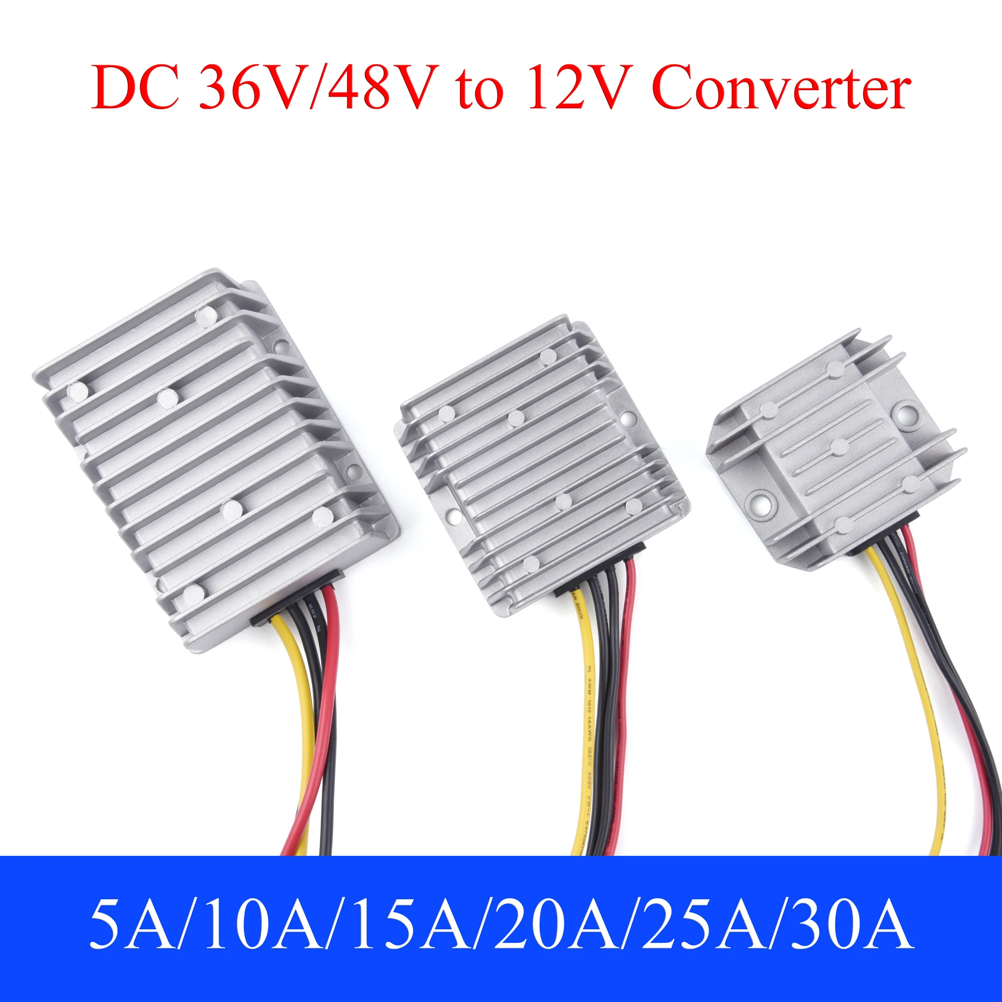 

36V/48V to 12V DC Power Converter 5A 10A 15A 20A 25A 30A Auto Buck Regulator Step Down Voltage Supply Module For Car