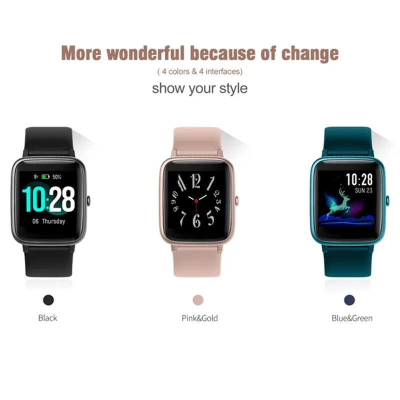 Smart Watch Fitness Tracker Heart Rate Monitor IP68 Waterproof Pedometer Activity Sport Smartwatch for Android iOS | Электроника
