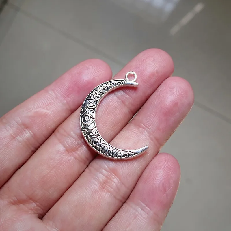 

12pcs/lotRetro Crescent Moon DIY Handmade Antique Pendant Necklace Earrings Accessories Charms Findings Jewelry Making Supplies