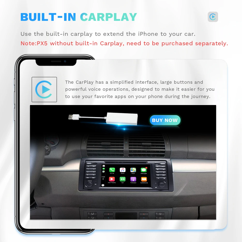 IPS DSP Qcta Core 1 din Android 11 Car Radio DVD Head Unit For BMW X5 E53 Multimedia GPS Navigation Audio Stereo 4+64GB | Автомобили и