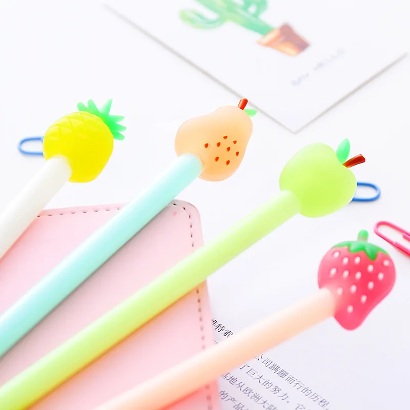 Милые пластиковые чернила Kawaii гелевая ручка для творчества Мультяшные фруктовые