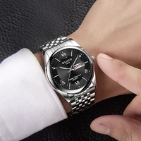 2021 new mens watch business luminous quartz watch waterproof steel band quartz watch non mechanical watch
