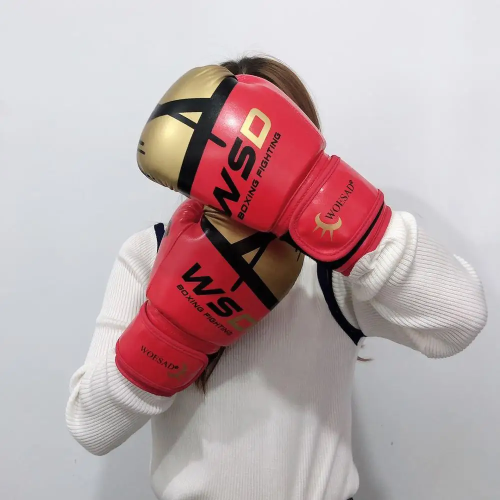 Перчатки для кикбоксинга мужчин и женщин кожаные митенки MMA тайского бокса муай
