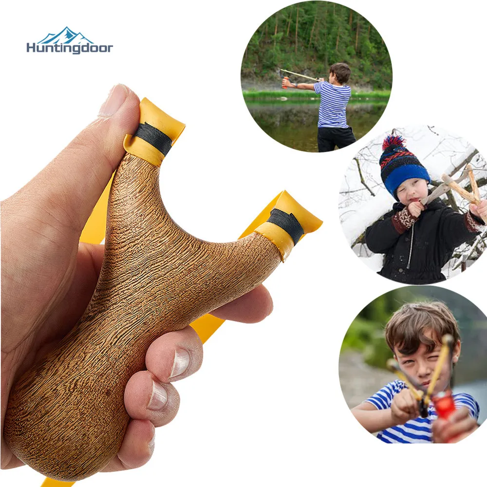 

Powerful Slingshot Super Velocity Hunting Slingshot Catapult Outdoor Games Sling Hunting Quaint Pure Solid Wooden Handle Boy Gif