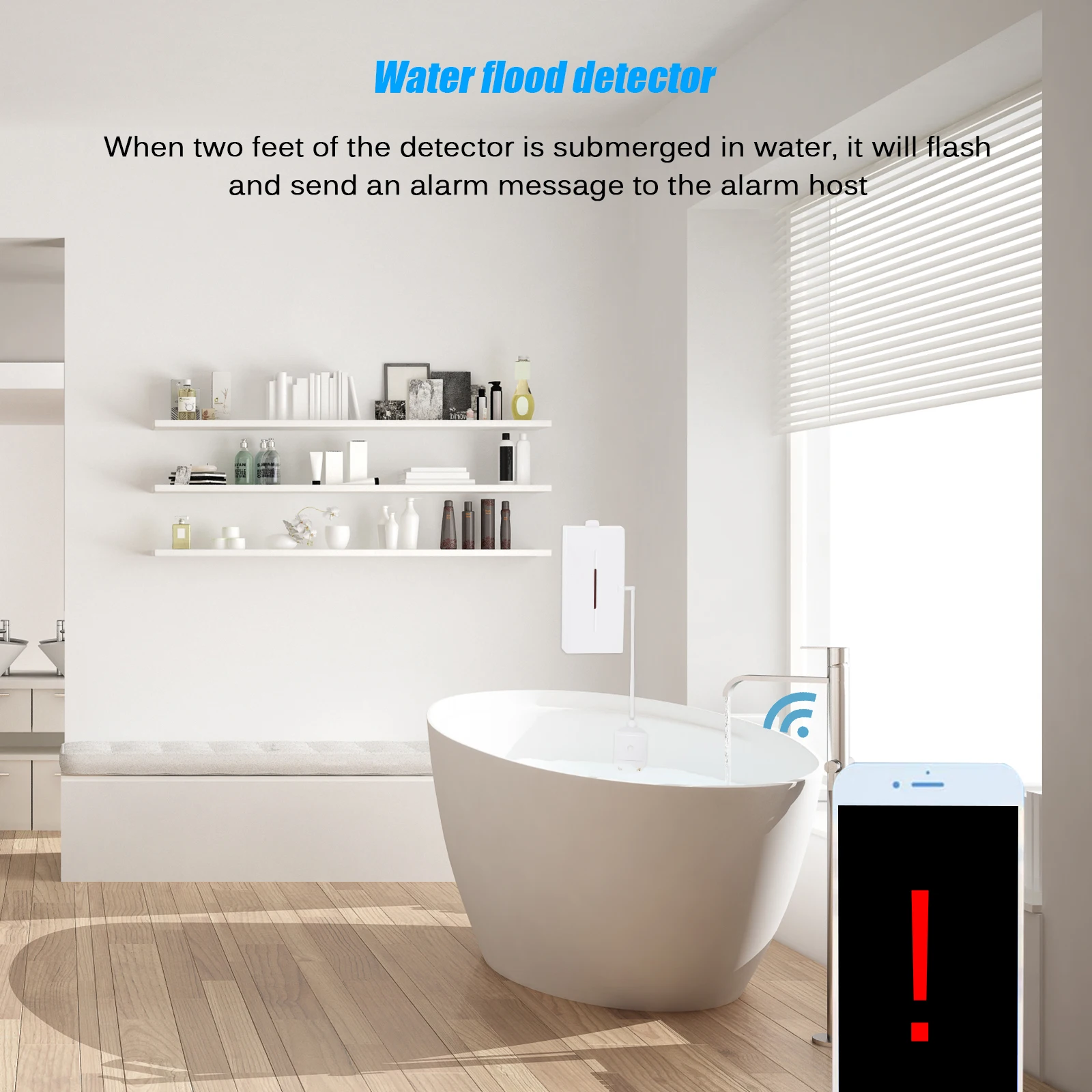 

eWelink Water Leak Sensor Alarm WiFi APP Remote Control Wireless Smart Water Detector Monitor Work with Sonoff RF Bridge 433
