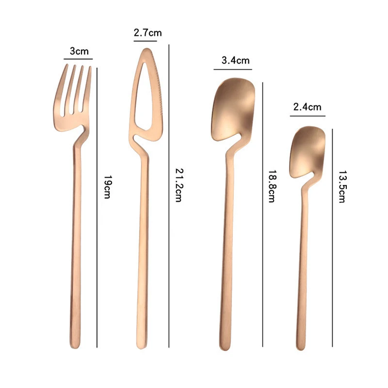 

Stainless Steel Hanging Cup Spoon Tableware Coffee Mixing Spoon Fruit Steak Knife Fork Dessert Scoop Kitchen Dinnerware Utensils