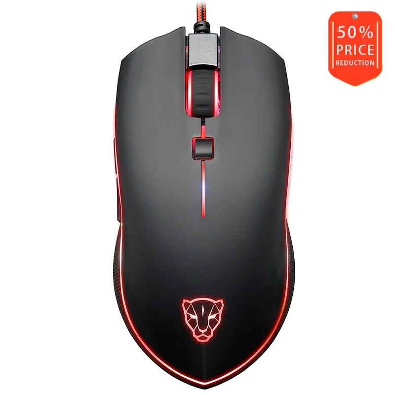 Motospeed V40 Проводная игровая мышь с USB-кабелем 6 кнопок RGB оптическая светодиодная