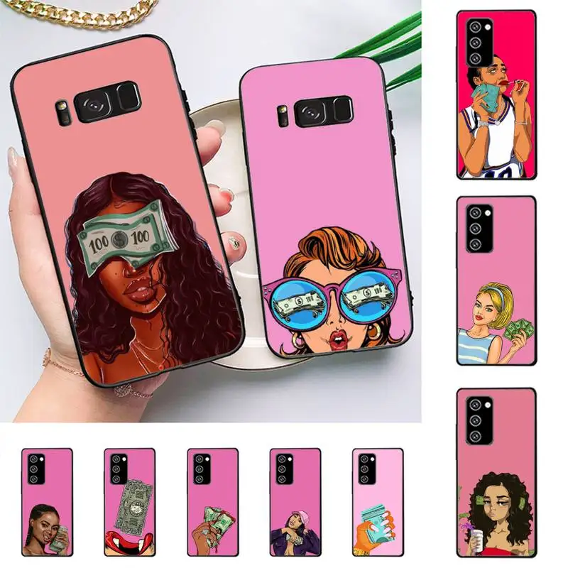 

Afro Girls Black Women Make Money Cash Girl Phone Case For Samsung Galaxy Note10Pro Note20ultra note20 note10lite M30S Capa