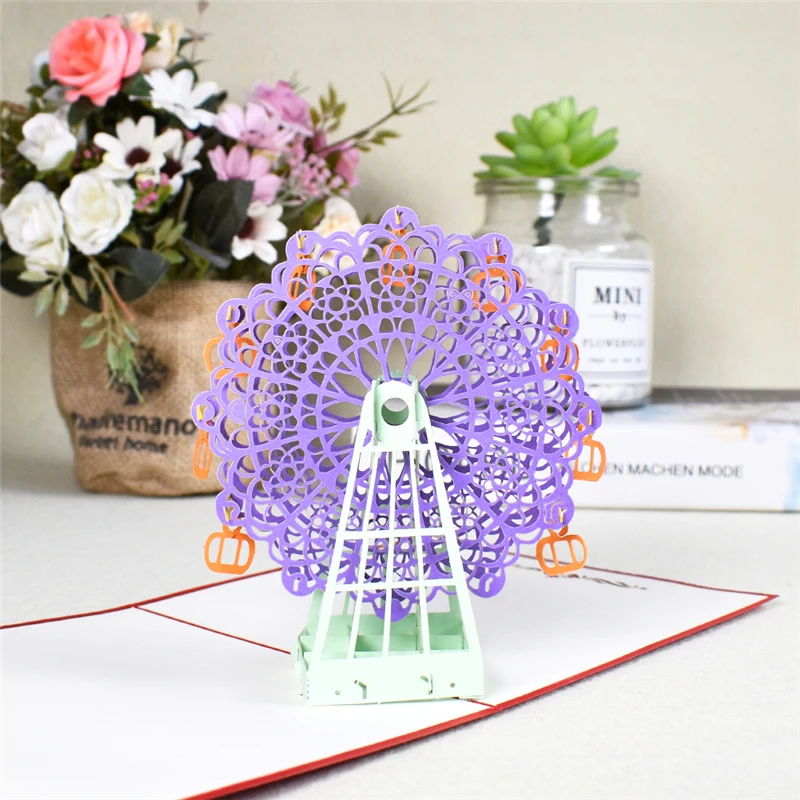 3D колесо обозрения всплывающее окно поздравительную открытку романтические