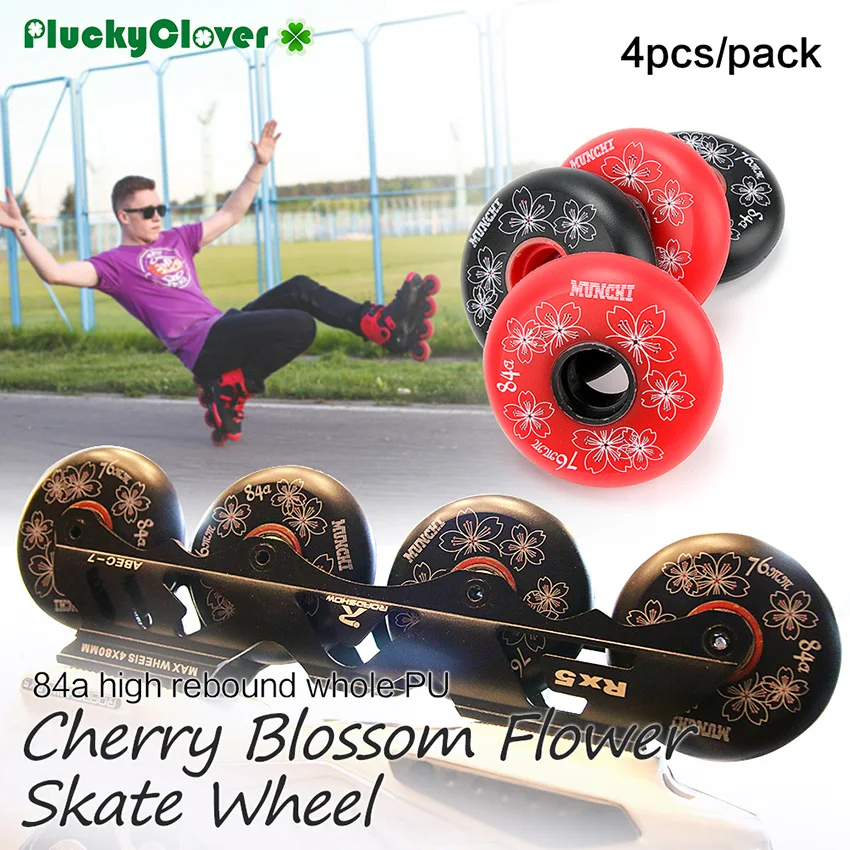 

4 шт., высокоэластичные роликовые коньки из ПУ кожи, 72 мм, 76 мм, 80 мм