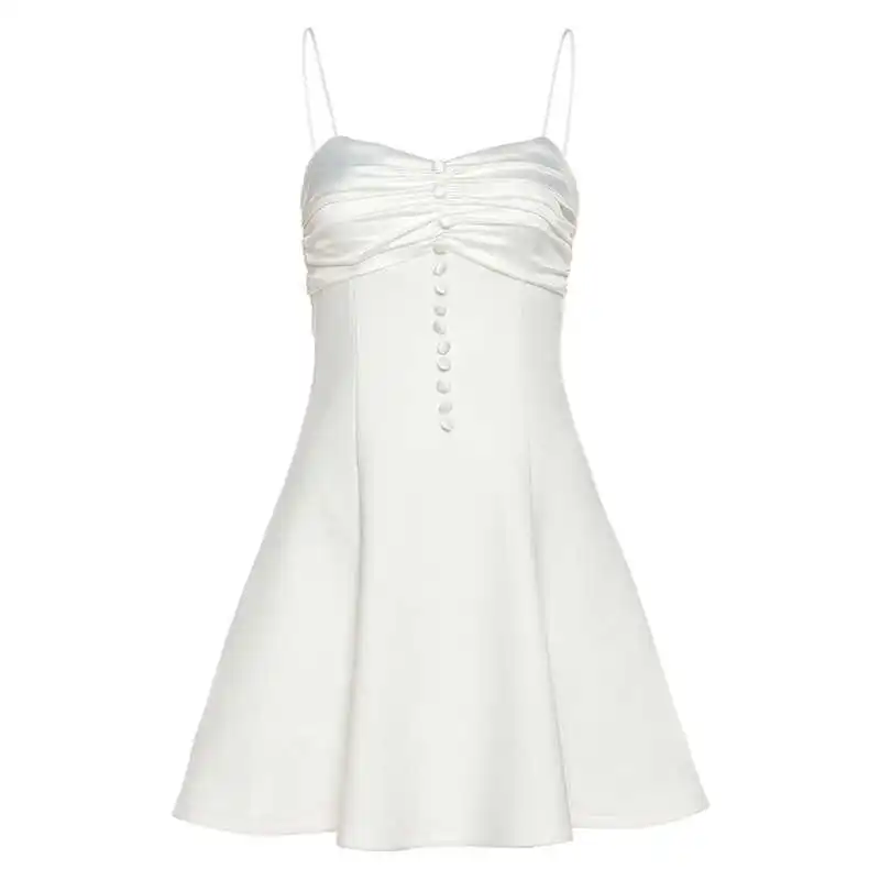 

Summer New Women's Dress Single Breasted Tag Backless Fashion Splicing Temperament Slim Fitting Dress Straight Dress Pastel