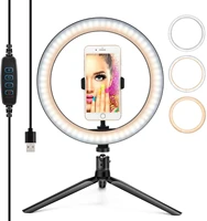 dimmable camera photo studio phone video led beauty photography dimmable ring lamp desktop live flash bracket ring light set