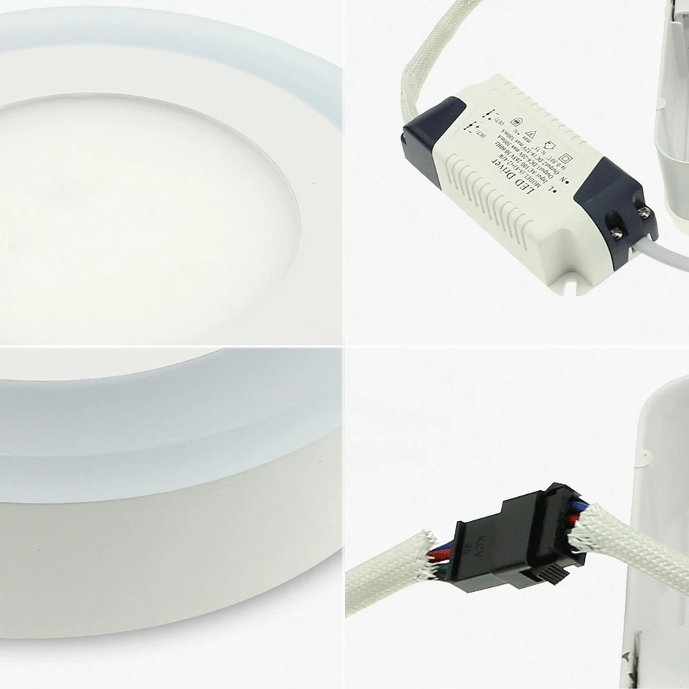 

Dual Color Acrylic LED Panel Light 5W 9W 16W 24W Round Square LED Surface Mounted Ceiling Lamp 85-265V Modern Downlight Lamp