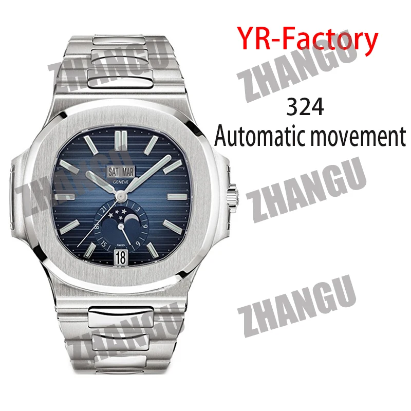 

AAA Automatic Watch Men's Watch Nautilus 5726 YRF V4 1:1 SS Blue Texture Dial 316L Stainless Steel Bracelet 324CS Best Version