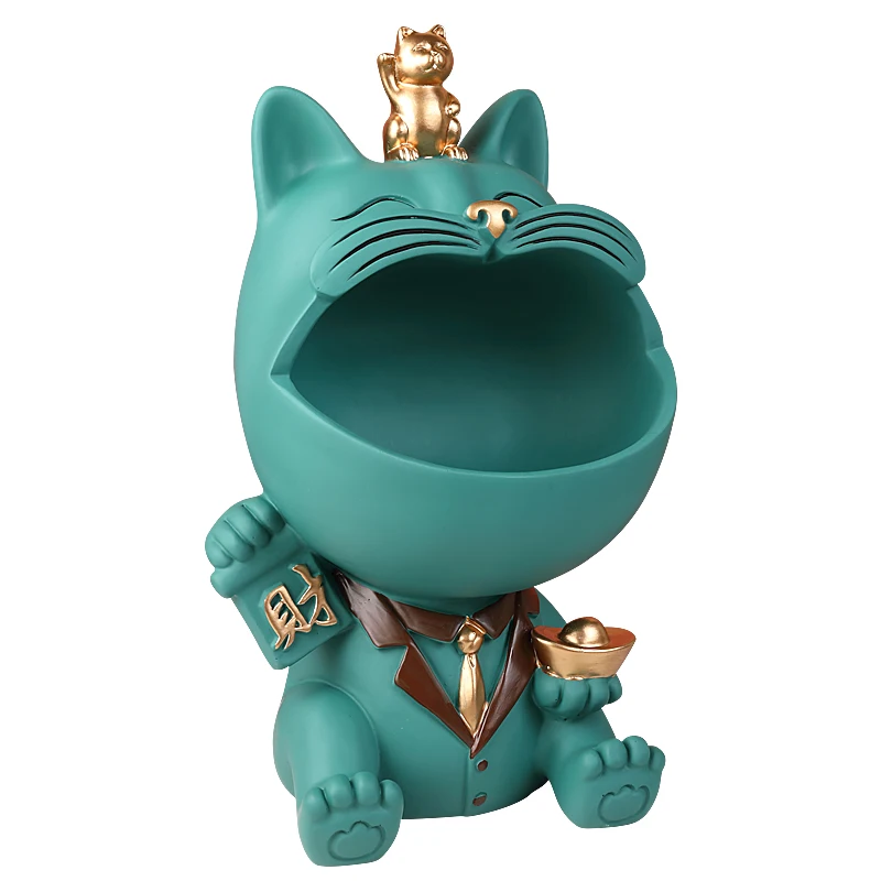 

Home Decor Cat Statue Sculpture Table Decoration Miniature Figurine Sundries Storage Box Modern Living Room Desk Decorations