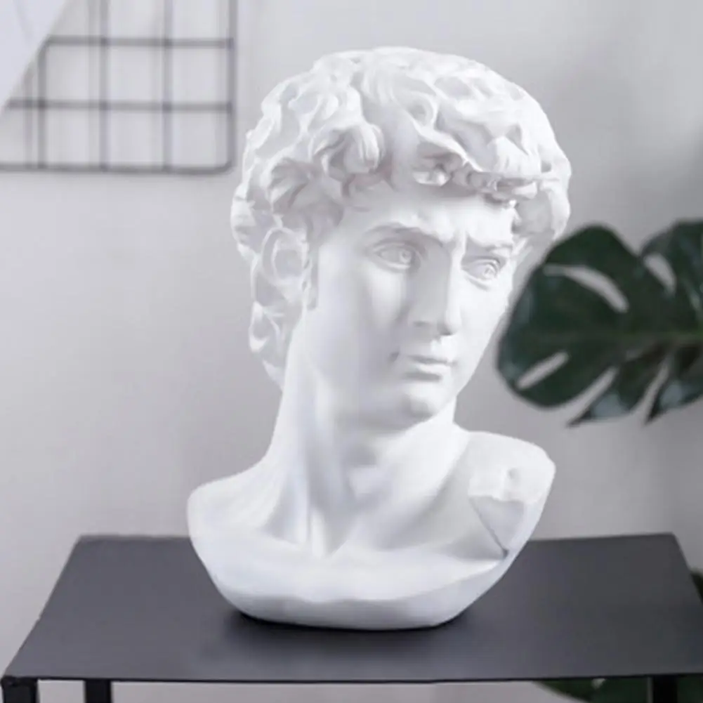 

Greek Mythology Bust Statue Resin Art Craft Resin David Head Sculpture Statue Sketch Practice Model Figurine Home Decoration