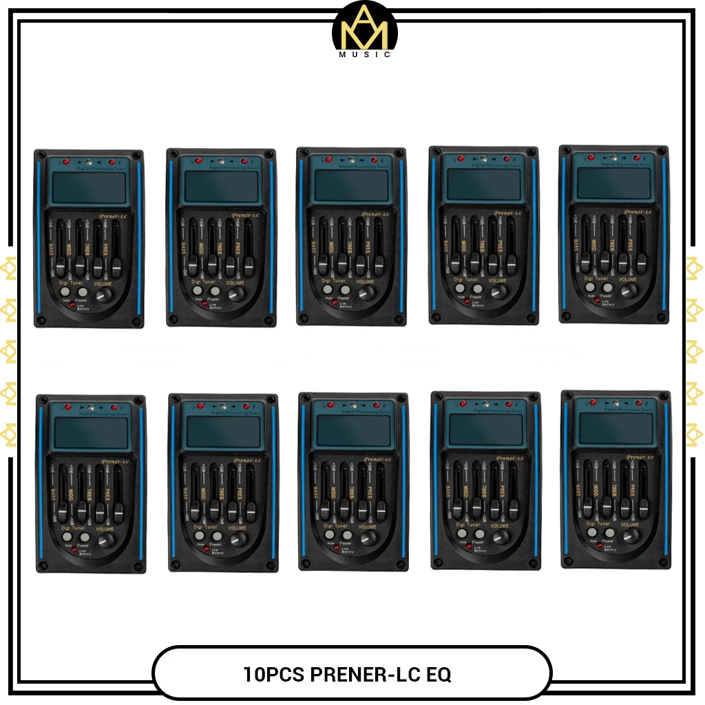 

10pcs Prener-LC EQ Guitar EQ Preamp LC-4 with Digital Procedding Tuner 4 Band EQ Equalizer System Acoustic Guitarra Pickup