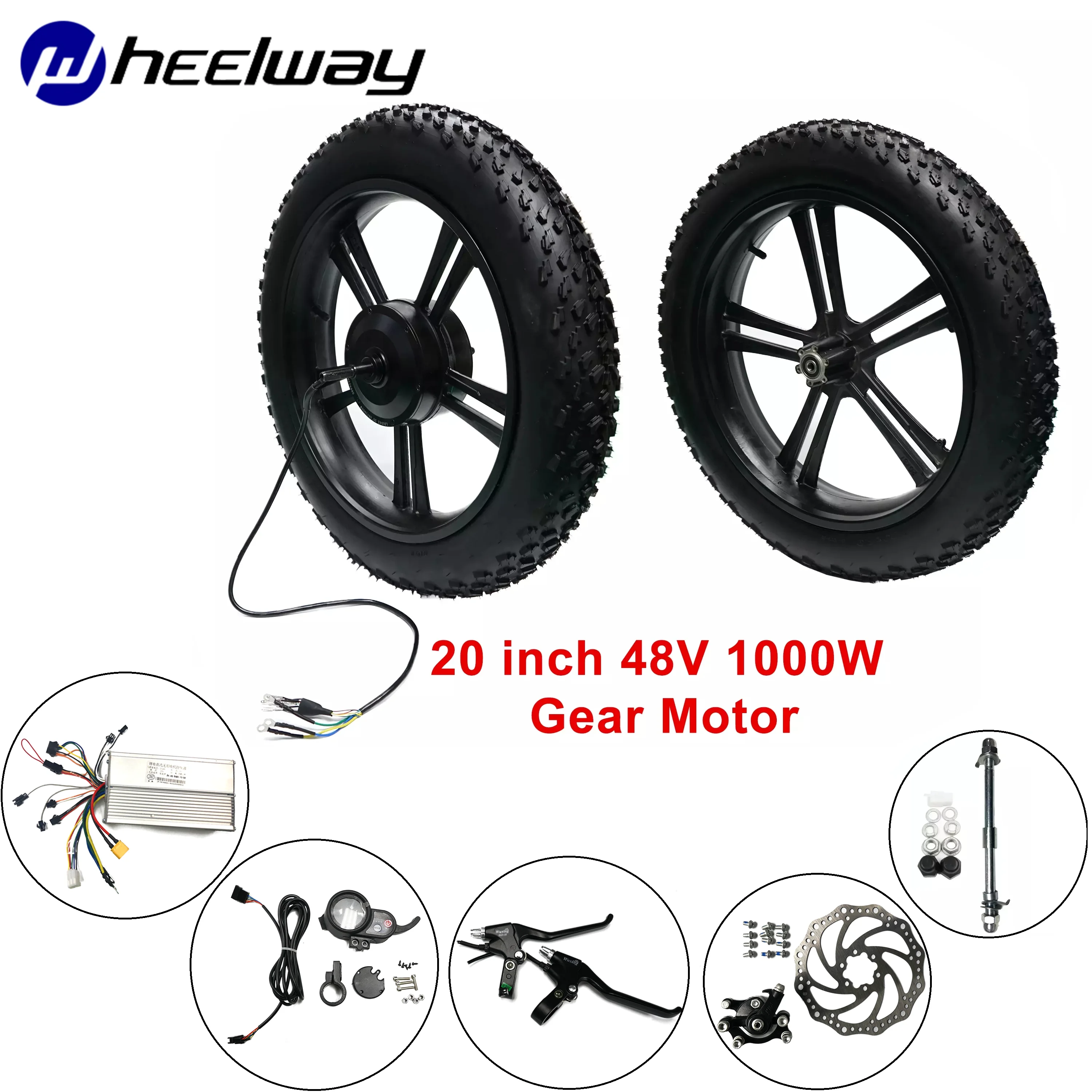 Billig 20 Inch 48V 500W 750W 1000W 100N.M Getriebe Hub Motor Elektrische Bike 25-35 Km/h Hohe Reifen Hohe Drehmoment Roller Motor Mit Vorderrad