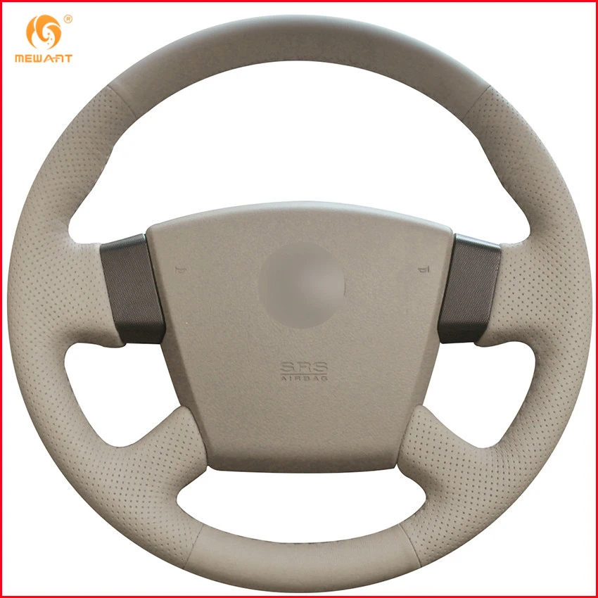 MEWANT Beige Genuine Leather Car Steering Wheel Cover for Nissan Teana 2003-2008 Old Renualt Samsung SM5 Accessories | Автомобили и