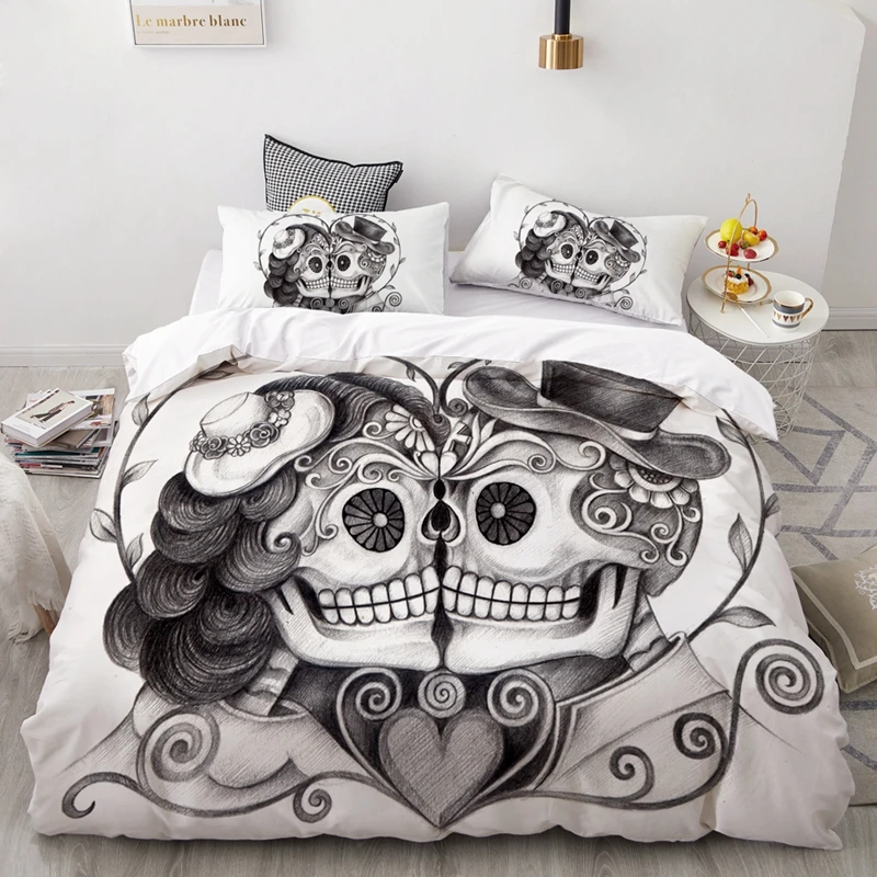 Warmslive постельное белье с изображением черепа набор король Топ Номинальная