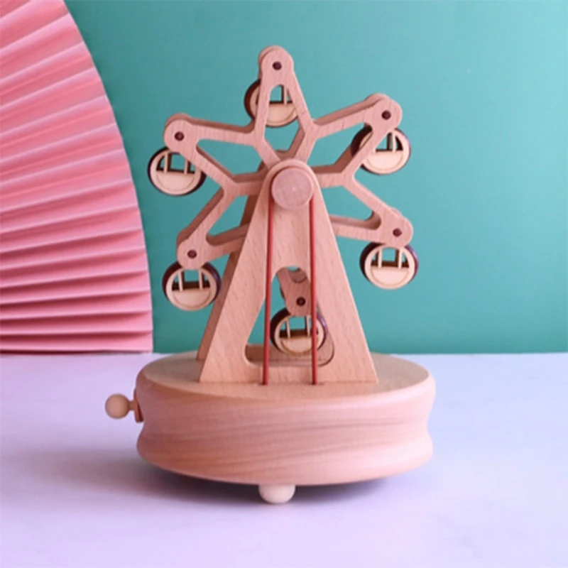 

Romantic Rotating Wooden Music Box Handcraft Collection Home Decorations Christmas Valentine's Day Birthday Gifts Musical Moveme