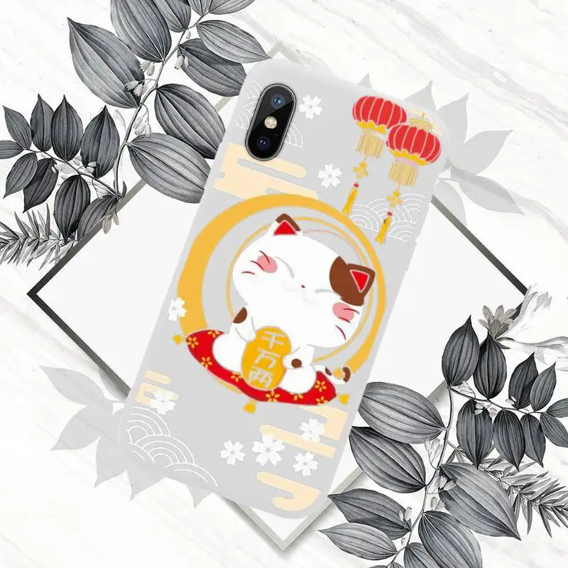 

Lucky Cat Phone Case Candy Color for iPhone 11 12 mini pro XS MAX 8 7 6 6S Plus X SE 2020 XR
