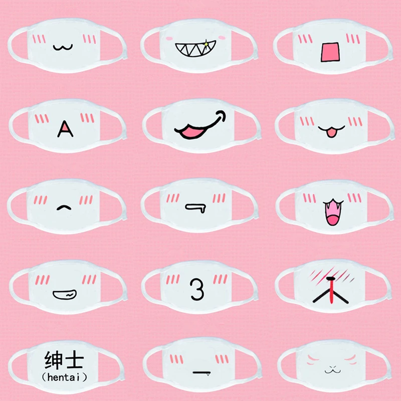 Симпатичная маска для рта с эмотиконом модная зимняя теплая хлопковая смешная