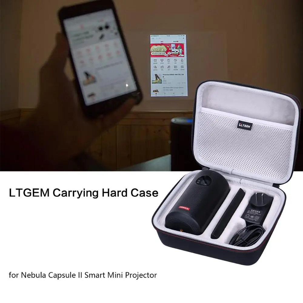 LTGEM Waterproof EVA Hard Case for Nebula Capsule II Smart Mini Projector