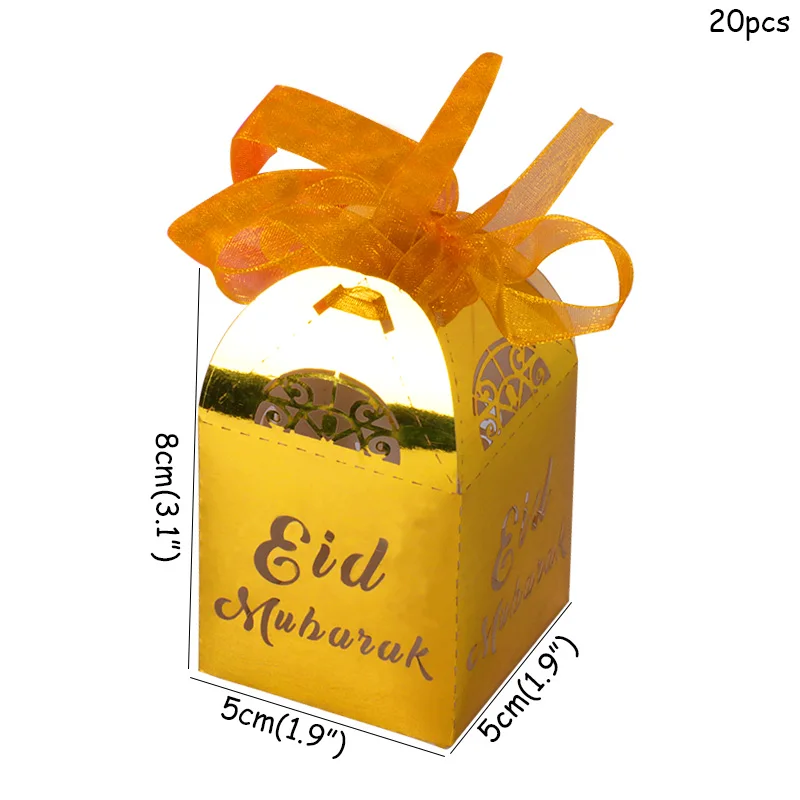 Eid бумажная коробка конфет украшения на Рамадан Мубарак Подарочная Карим