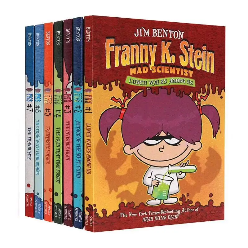 

7 книг/Набор the Full Franny K. Английские книги для чтения Stein, сумасшедший ученый, обеденные прогулки среди нас