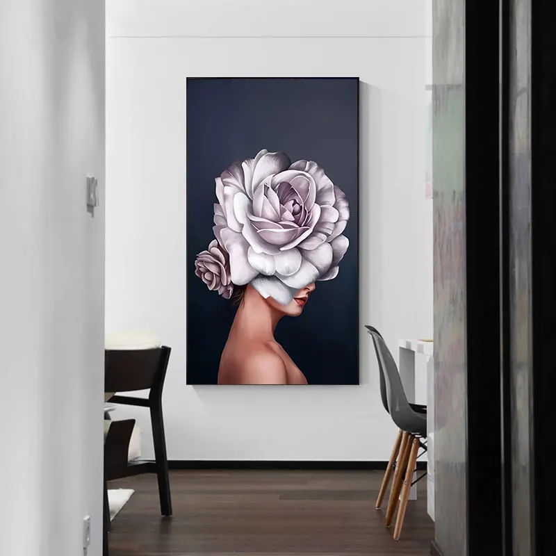 

Sexuality Womens Purple Flowers Picture Canvas Painting Decor Oil Painting Wall Picture Poster Modern Art Picture in Livingroom
