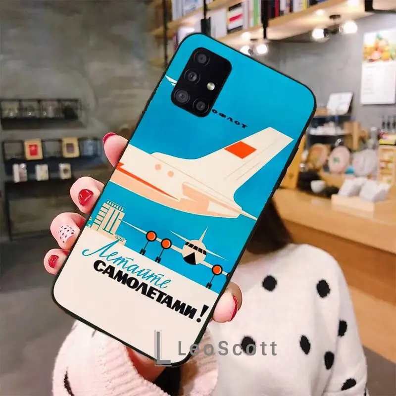 

Aeroflot Aviation Russe Pilote Phone Case For Samsung A50 A51 A71 A20E A20S S10 S20 S21 S30 Plus ultra 5G M11