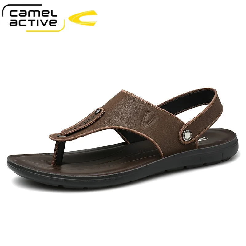 Мужские пляжные сандалии Camel светло-коричневые из искусственной кожи без