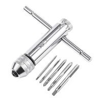 upgrade adjustable 3 8mm t handle ratchet tap wrench with m3 m8 machine screw thread metric plug machinist tool hand tool set a