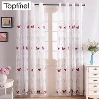 butterfly sheer curtains for living room the bedroom kitchen tulle for windows panel window treatments white simplicity