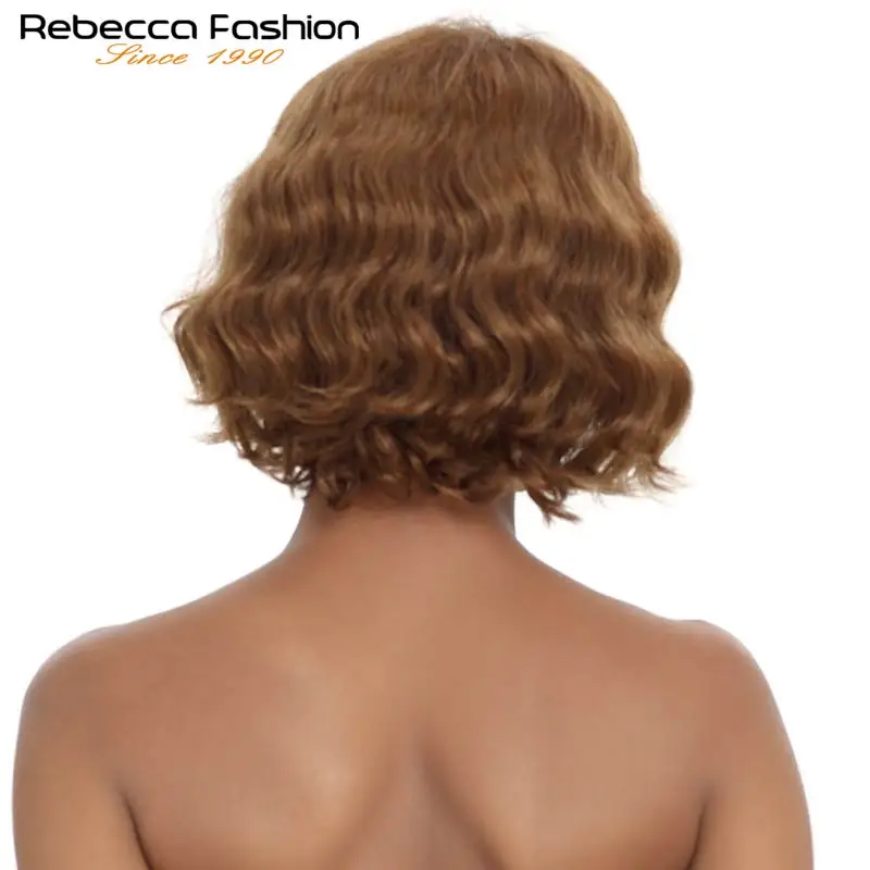 Волосы Ребекка смешанные цвета тело Боб короткий срез прямые волосы парик