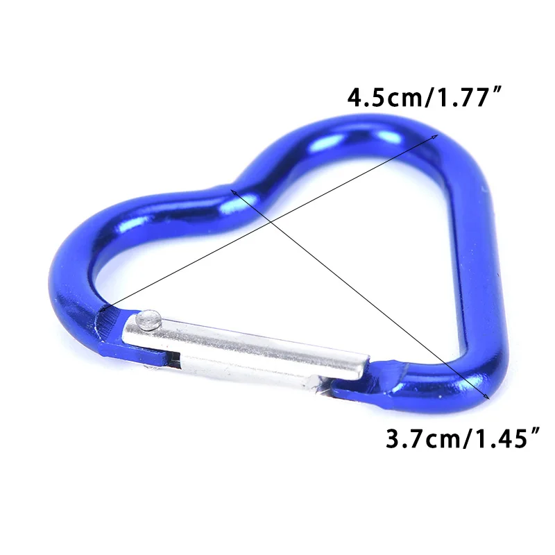 

10pcs Heart-shaped Carabiner Outdoor Camping Hiking Keychain Snap Clip Hook Kettle Buckle Carabiner Accessories Aluminum Alloy