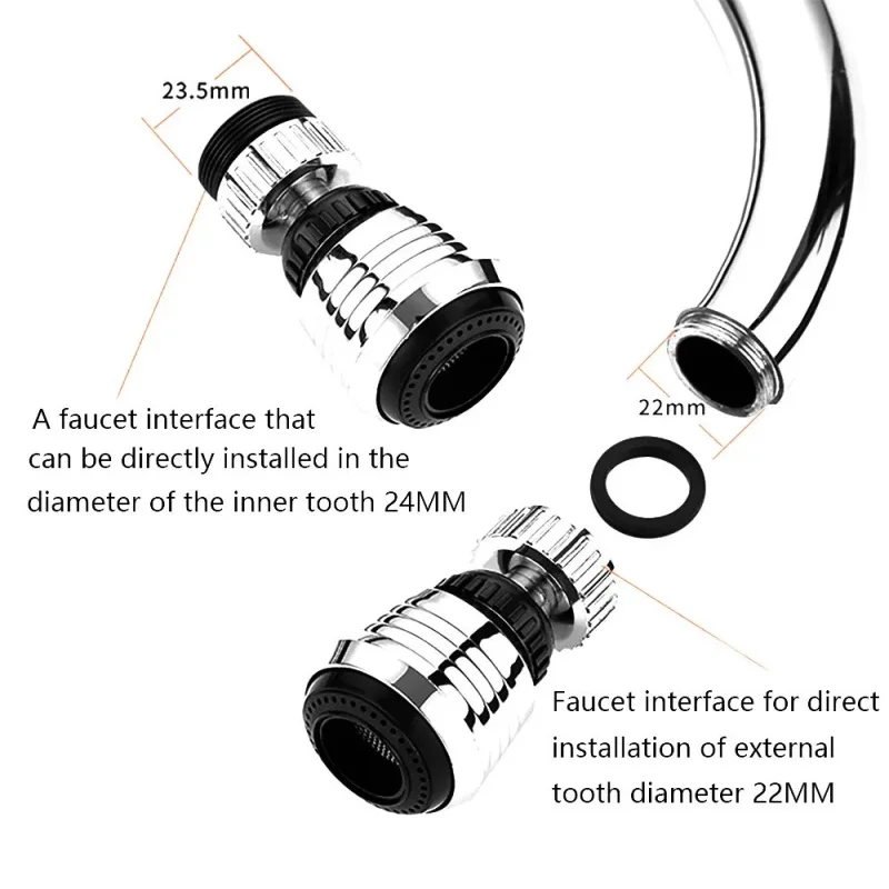 

360 Degree Kitchen Faucet Aerator Adjustable Water Filter Diffuser Water Saving Nozzle Faucet Connector Shower Spray Bubbler