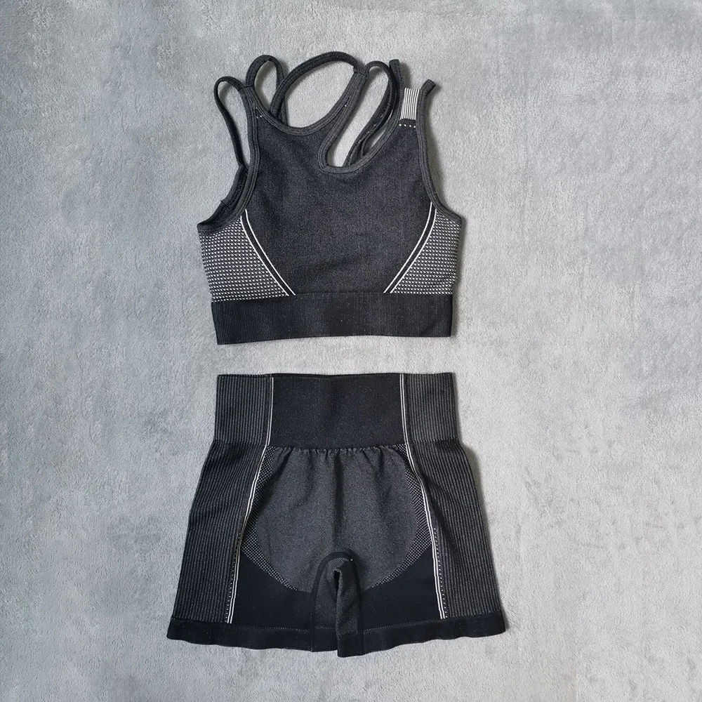 

2pcs Bra Seamless Workout Set Short Sets Exercise Clothing Jogging Suits Outfits For 2021 Women Clothing Woman Tracksuit