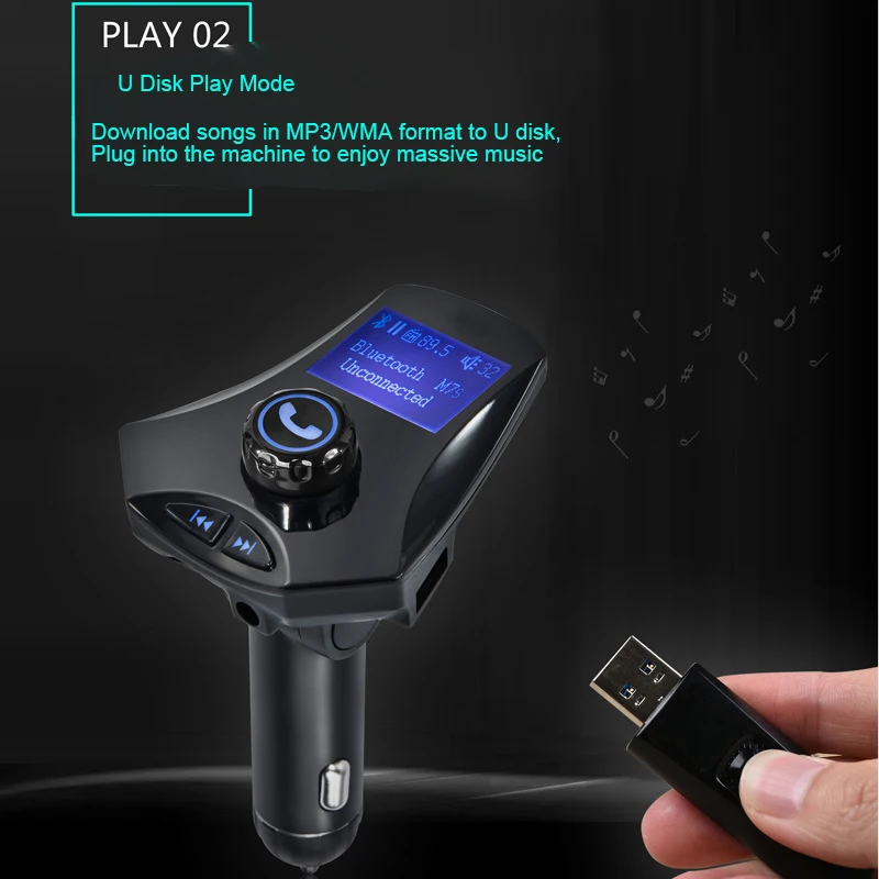 Автомобильный MP3 плеер беспроводной Bluetooth Fm передатчик модулятор Зарядное