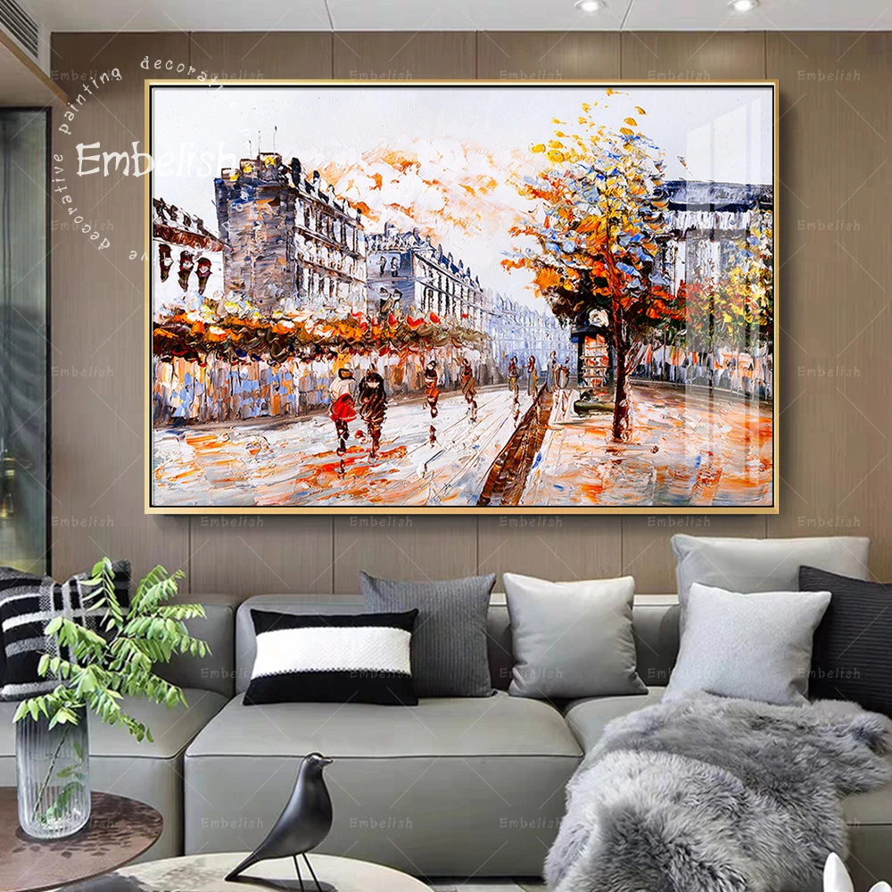 

Embelish 1 Pieces Hot Watercolor Street View Of Paris Landscape HD Spray On Canvas Oil Paintings Home Decor Pictures Wall Poster