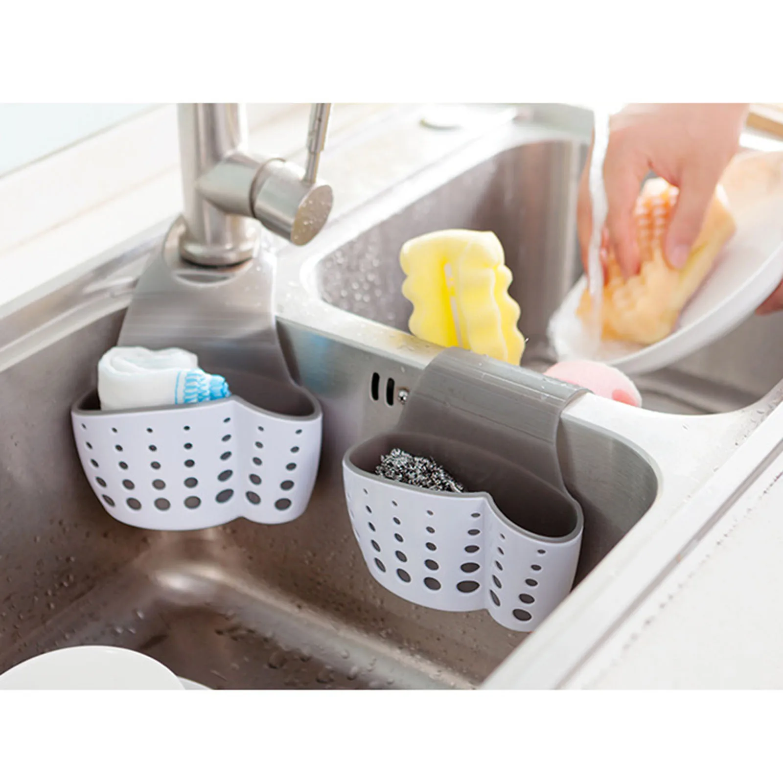 

Sponge Support Sink Sink Kitchen Sponge Sponge Holder For Kitchen Sink Bathroom Hanging Basket Drain Basket Mounting Sink Caddy