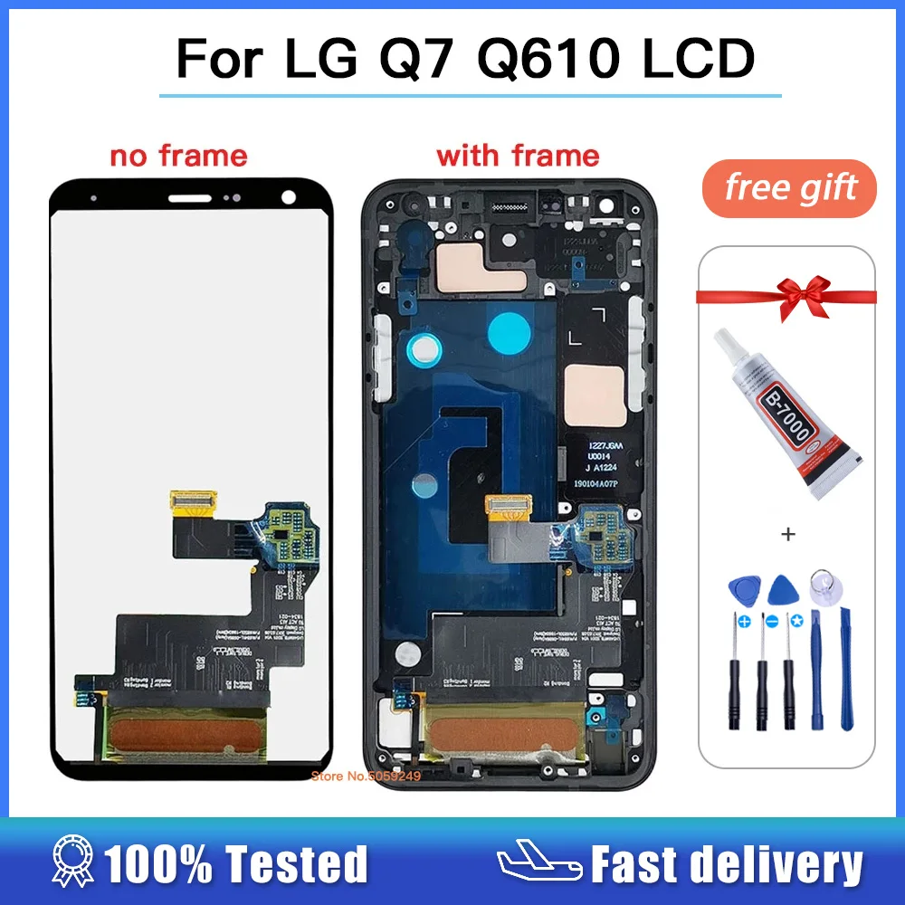 ЖК-дисплей 5,5 дюйма для LG Q7, сенсорный экран с рамкой и дигитайзером в сборе для LG Q7 Plus, Q610, Q610MA, Q610TA, Q610YB, Q610EA, Q610EQ, Q610M