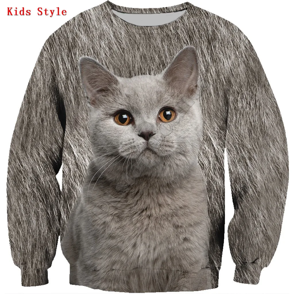 Burmilla Cat 3d printed Hoodies Pullover Boy For Girl Long Sleeve Shirts Kids Funny Animal Sweatshirt