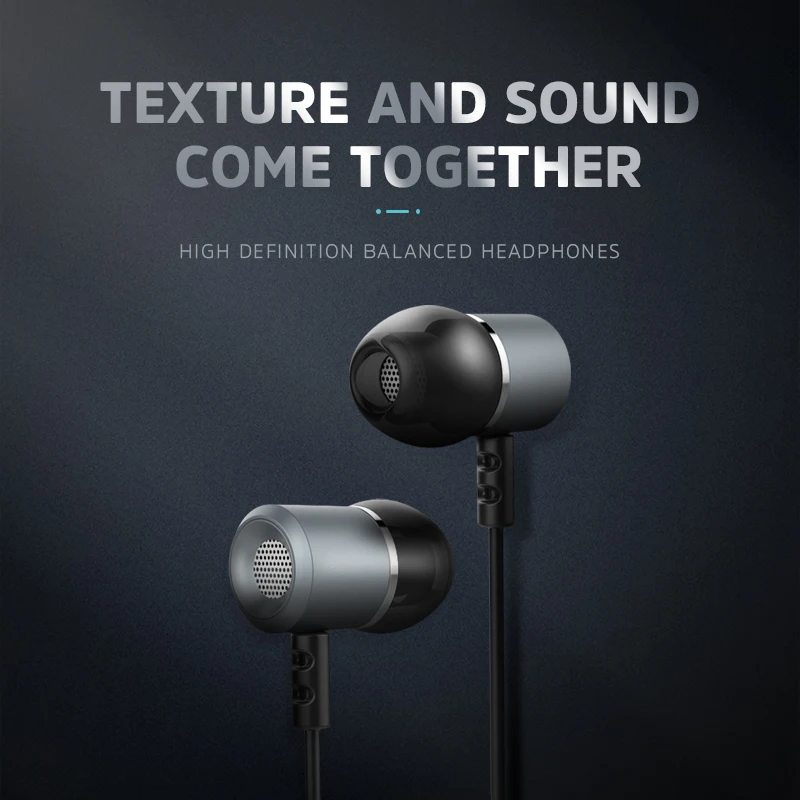 Универсальные проводные наушники Kivee с микрофоном стерео усиленными басами для