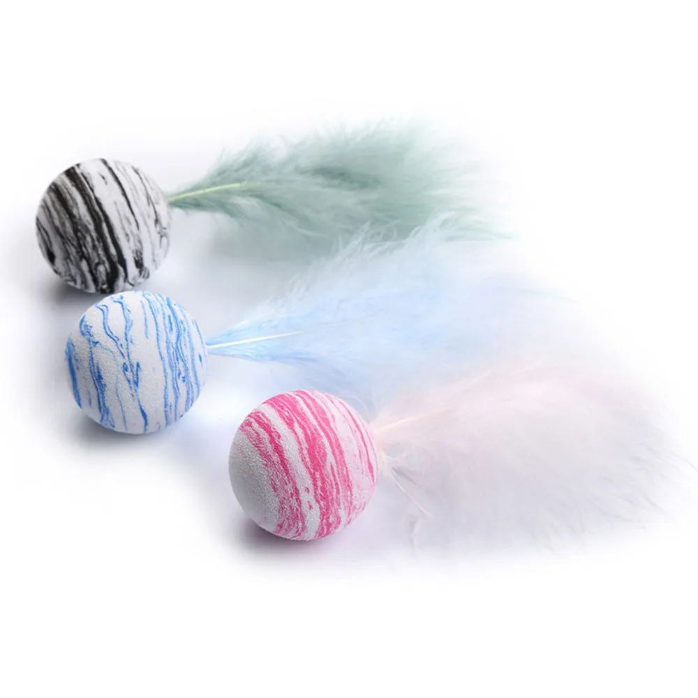 

EVA Material Cat Toy Star Ball Plus Feather Light Foam Ball Throwing Toy Pet Products For Cats Dogs Kitten Puppy Plush Toy