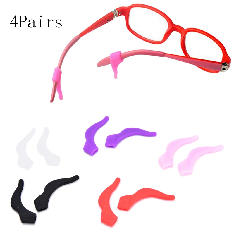 

4Pairs Silicone Transparent Anti Slip Easy To Use Glasses Ear Hooks Eyeglasses Grip Temple Holder Accessories For Sports Eyewear