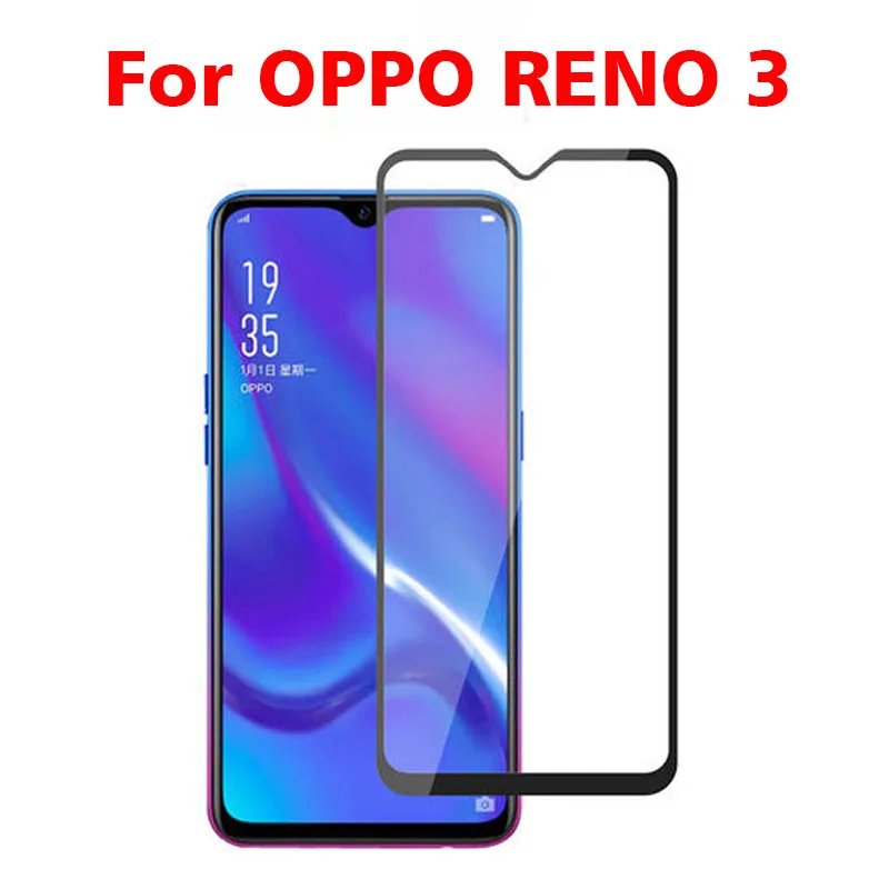 2 шт. закаленное стекло с полным покрытием для OPPO Reno 3 Защита экрана 9H