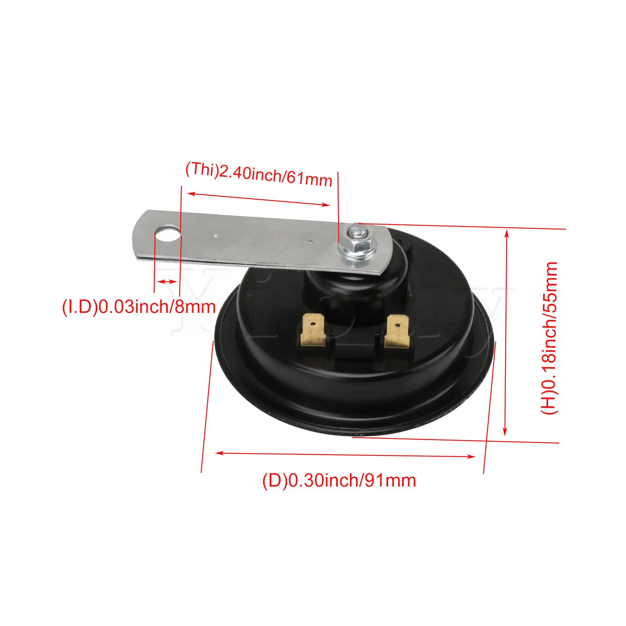 

2Pieces High & Low Tone Loud Snail Auto Horn for Any 12V Vehicles Black